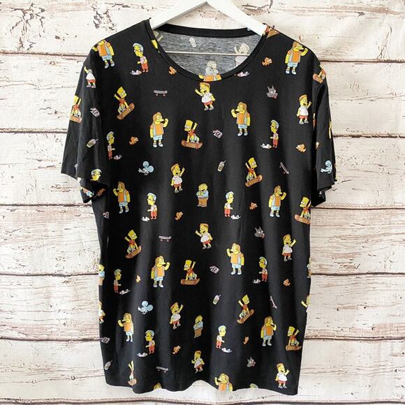 THE SIMPSONS All Over Print Black Shirt Size XL - Picture 1 of 4